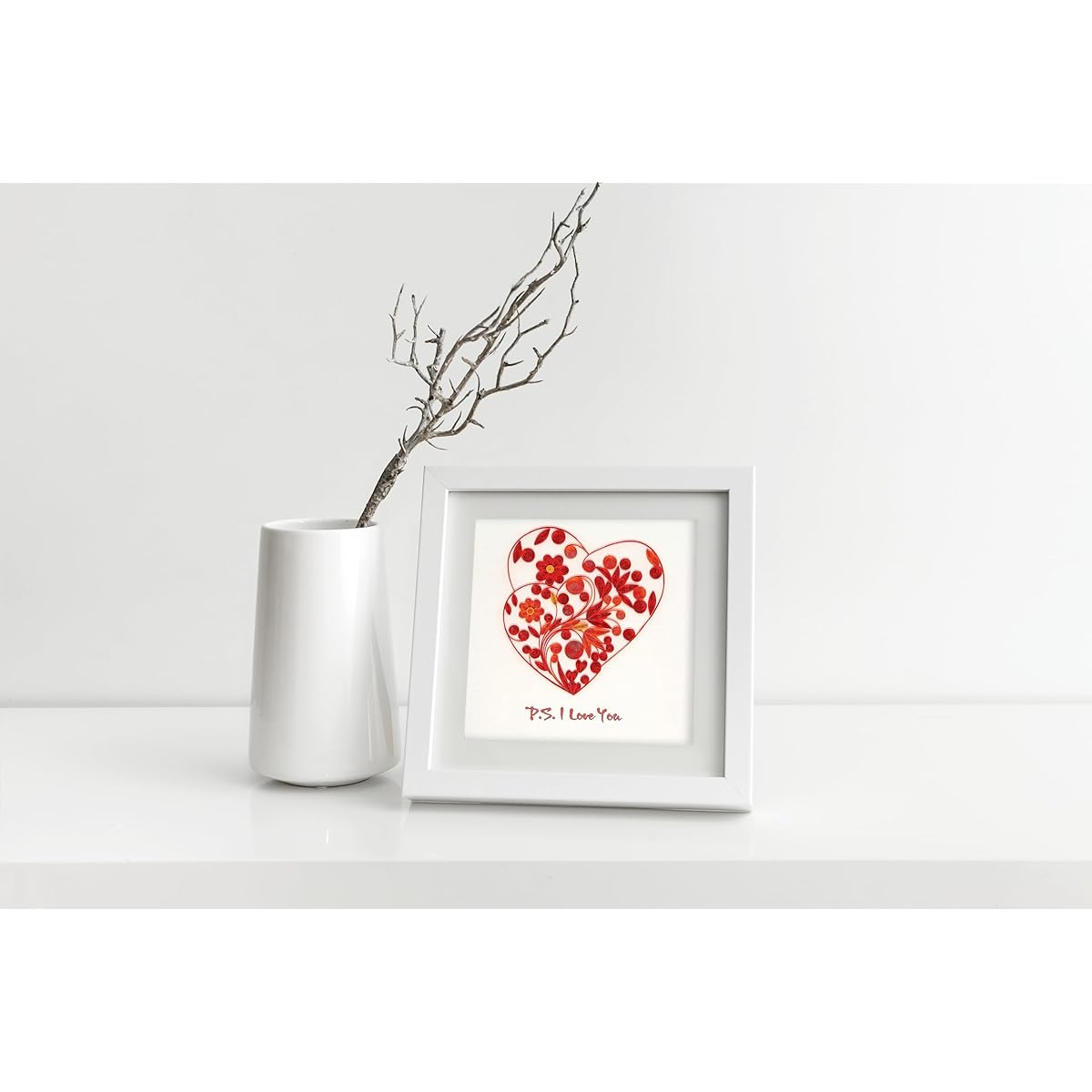 GREENHANDSHAKE Double Heart Quilted Greeting Card - Unique Exclusive Handmade/Heartmade Art Design Greeting Card for Any Occasion