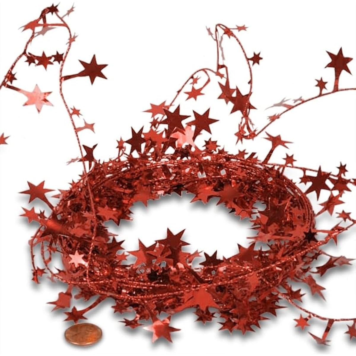 Red Large Star Garland Christmas | Length - 24 1/2 feet