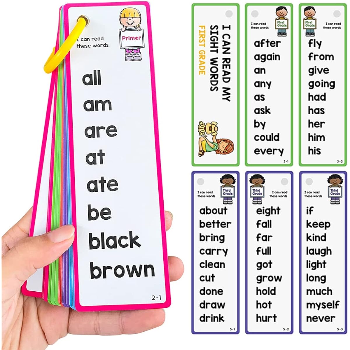 Lachily 220 Sight Word Flashcards High Frequency 220 Words Beginning Reading Kindergarten to Grade 1 ESL Materials Autism Learning Materials Vocabulary Building