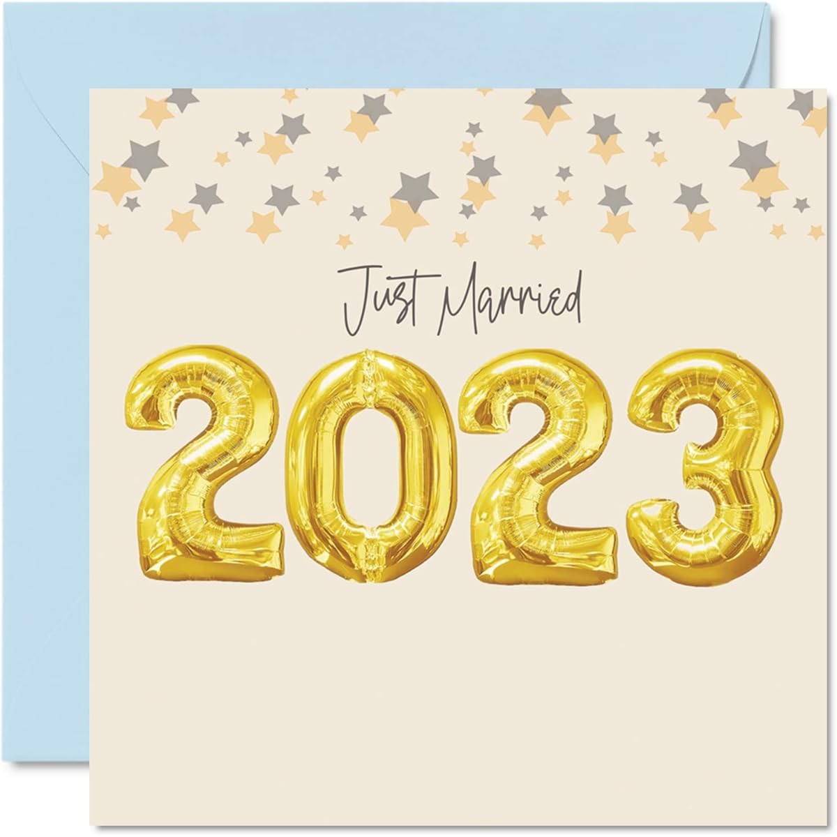 Wedding Cards for Bride and Groom - Just Married 2023 - Happy Wedding Day Cards Congratulates Well Done Just Married Card 5.7 x 5.7 Inch Marriage Wedding Greeting Card for Couples