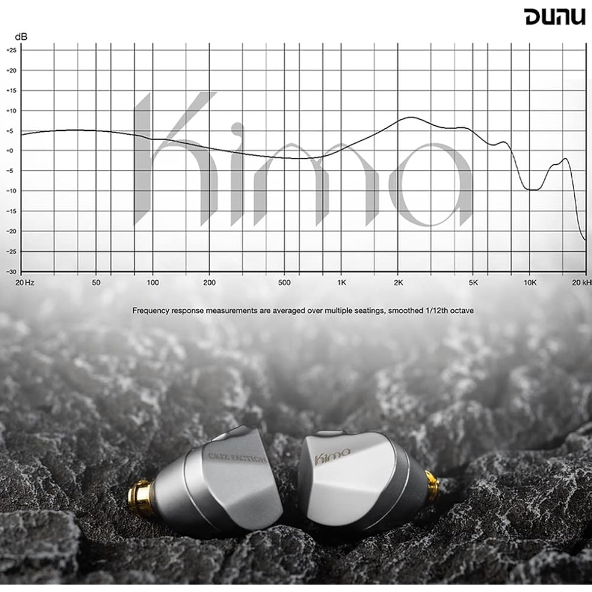 Linsoul DUNU KIMA 10mm DLC Dynamic Driver Earphones HiFi IEM Dual Cavity Airflow Control Front Zinc Alloy Shell Detachable Litz OCC Silver Plated Cable for Audiophiles Musicians Stage DJ