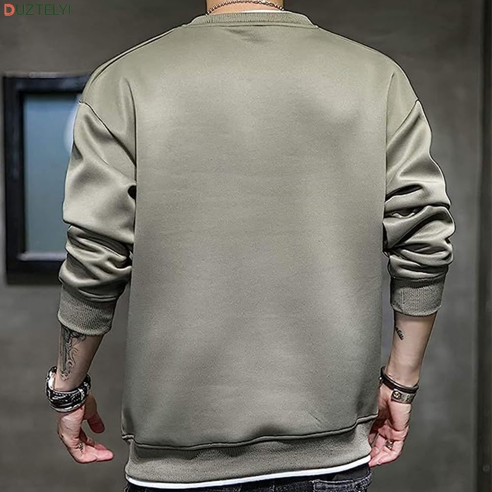 DUZTELYI Sweatshirt Men's Parka Long Sleeve T-Shirt Pullover Autumn Clothes Loose Casual Stylish Large Size Tops Spring Autumn Winter DU700