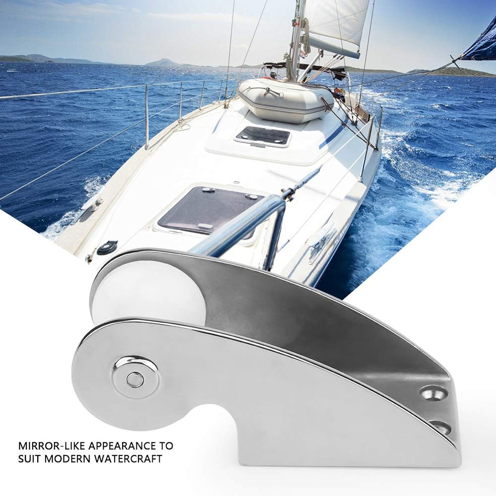 GOSOP Stainless Steel Anchor Roller, Bow Anchor Roller Bracket Rubber Roller Docking Accessories for Fixed Anchor