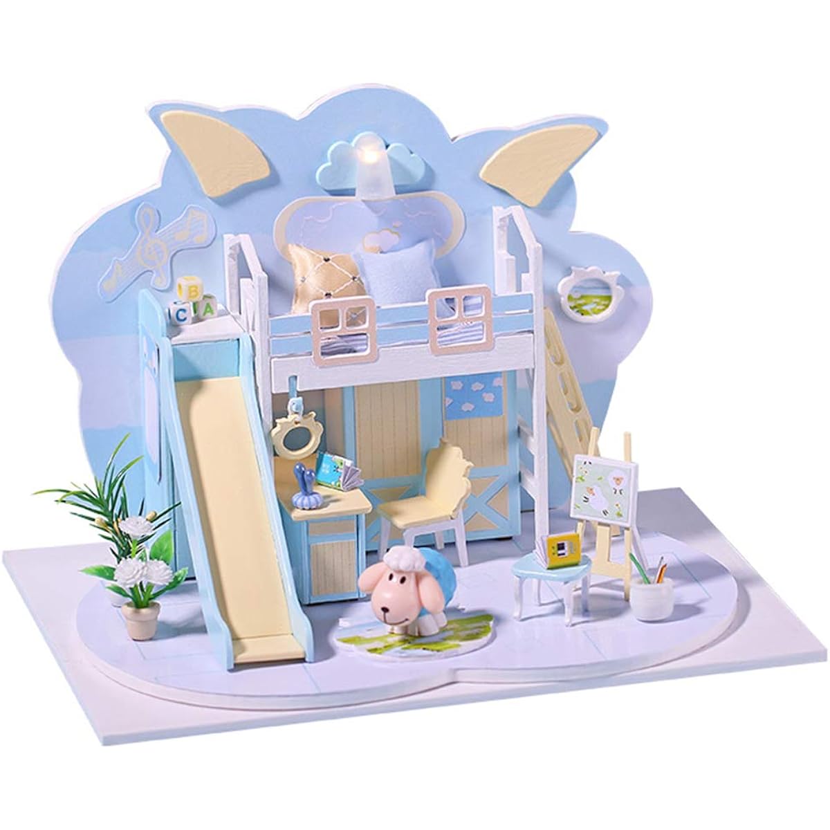 Spilay DIY Dollhouse Miniature with Wooden Furniture Handmade Home Craft Mini Model Kit with Cover and Music Box 1:24 3D Creative Dollhouse for Adults Teenagers Gifts (P004)