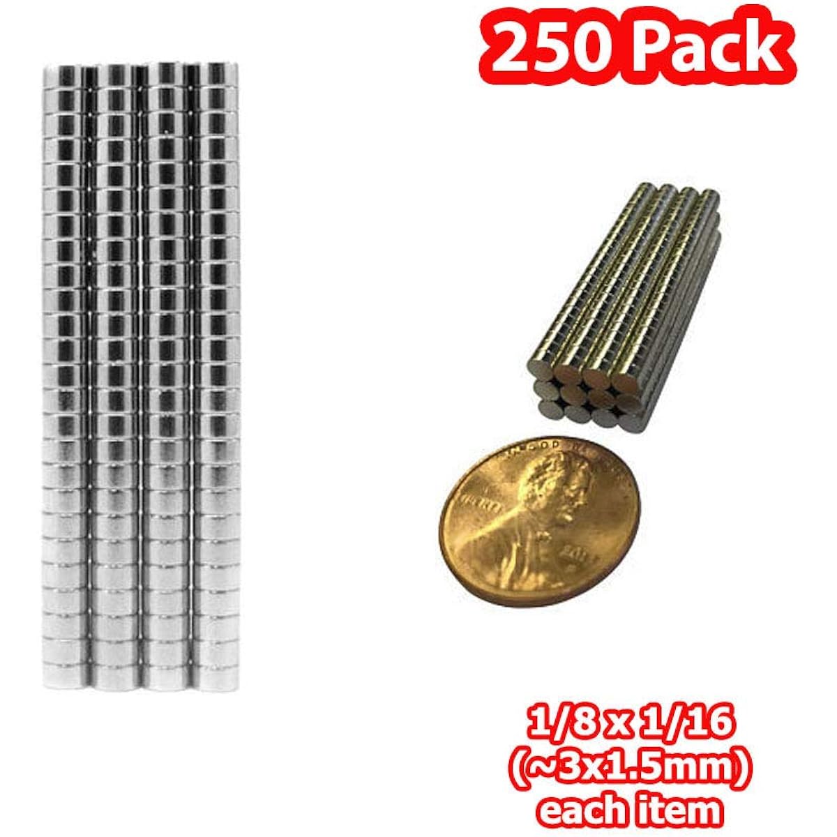 Universal 1/8x1/16 Fastener Decoration Craft Miniature Holder Warhammer 40k Small Round Disc Magnets (Pack of 100)