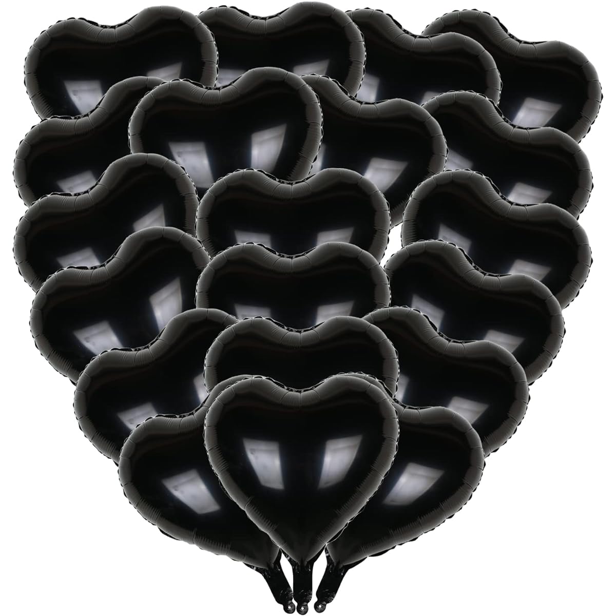 Guzon 15pcs Black Heart Shape Balloons 18inch Mylar Balloons Aluminum Foil Balloons for Baby Shower Wedding Valentine Decorations Love Balloons Party Decorations