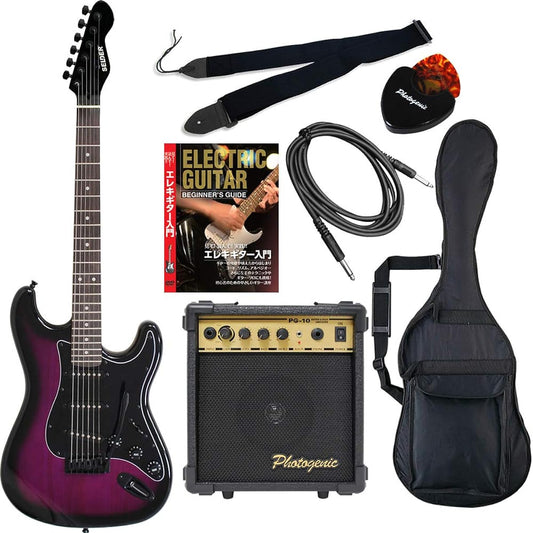 SELDER Electric Guitar Stratocaster Type Sakura Musical Instruments Original ST-16/BPP Beginner 7-piece Set
