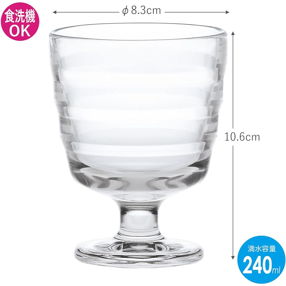 Toyo Sasaki Glass Free Glass Lulac Made in Japan Dishwasher Safe (Sold in Case) Clear Approx. 240ml P-53201-JAN Set of 48