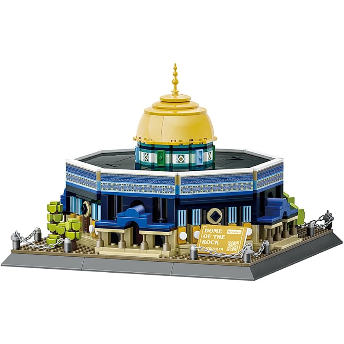 Goirzi 983 Piece Dome of the Rock Jerusalem Building Blocks Toy Puzzle Set World Architecture Model Collection Creative for Kids Adults