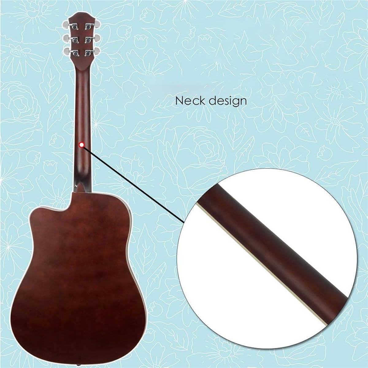 Beginner's Practice Guitar 41 Inch Folk Guitar Sunset Color Beginner Student Instrument Guitar Elementary School Student Adult Guitar Beginner (Color: Natural, Size: 41 inches)