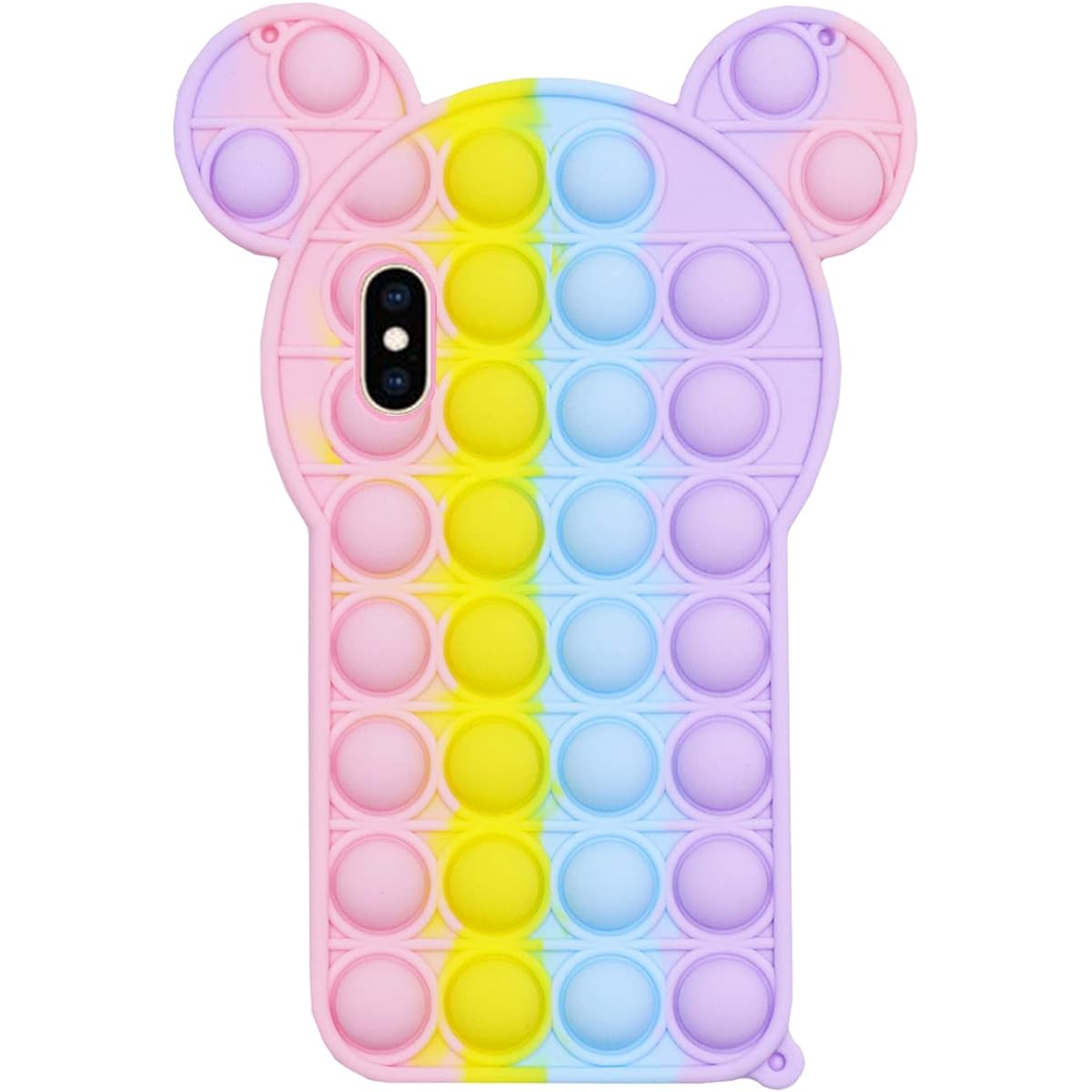 ONEST Colorful Push Pop Bubble Case for iPhone Xs Max, Soft Silicone Phone Case Bubble Fidget Sensory Toy Funny Pop Fidget Toy Phone Protective Case Cover Case for iPhone Xs Max