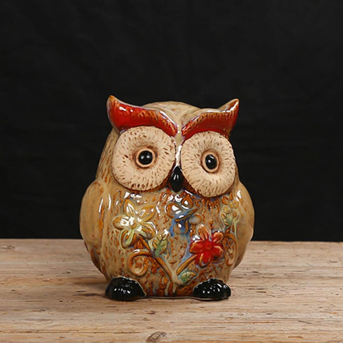 NUOBESTY Ceramic Piggy Bank Owl Shaped Money Holder Pot Owl Figurine Ornament Girls Boys Birthday New Year Gift