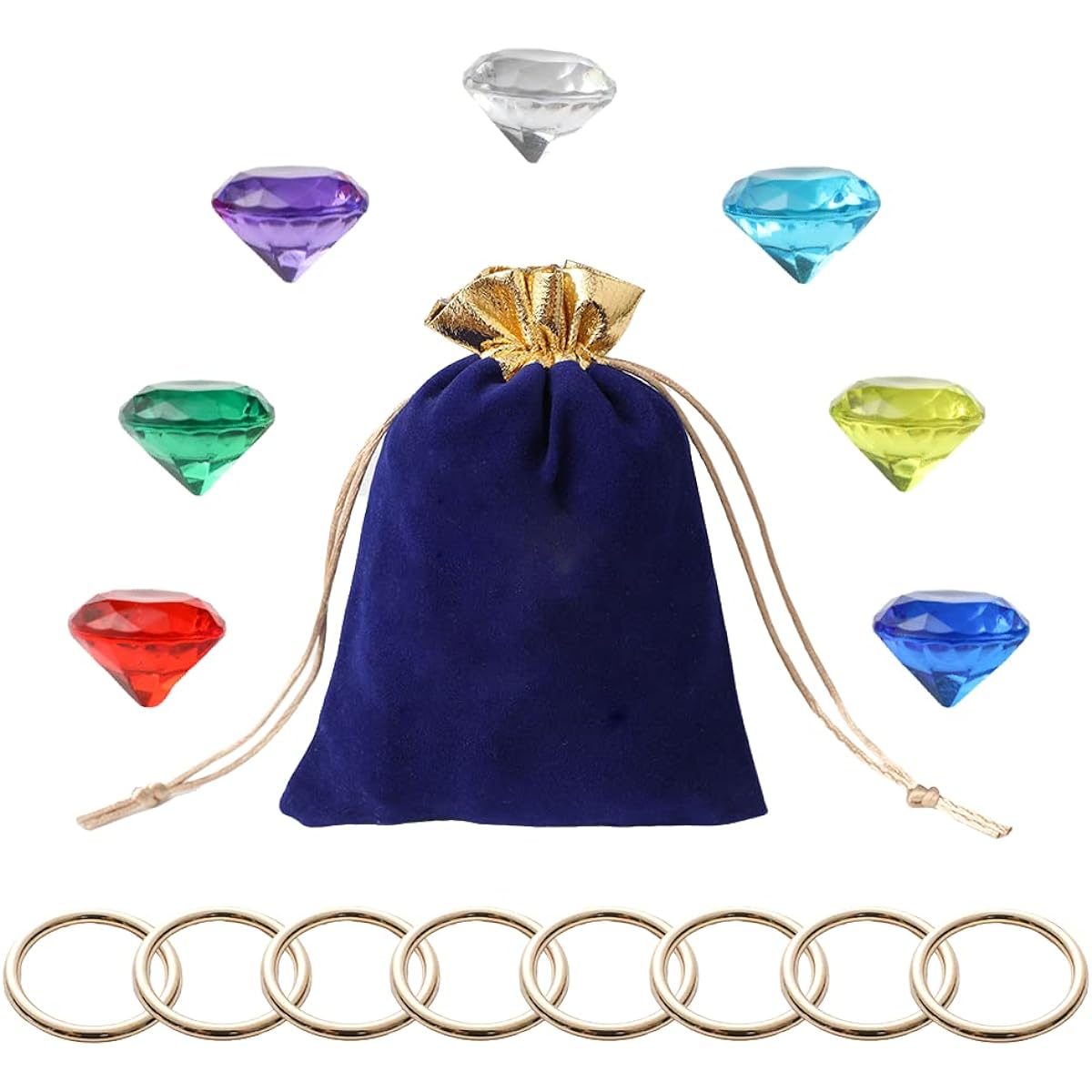 CORODER Sonic Bags Include Acrylic Diamond Gem Gold Power Rings Birthday Party Favors Kids Party Decorations