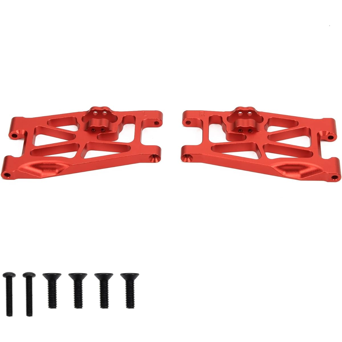 RCAWD Aluminum A-Arm Set for 1/10 Losi Hammer Rey, Losi Rock Rey Upgrade Front Suspension Arm Parts for #LOS234011 Red
