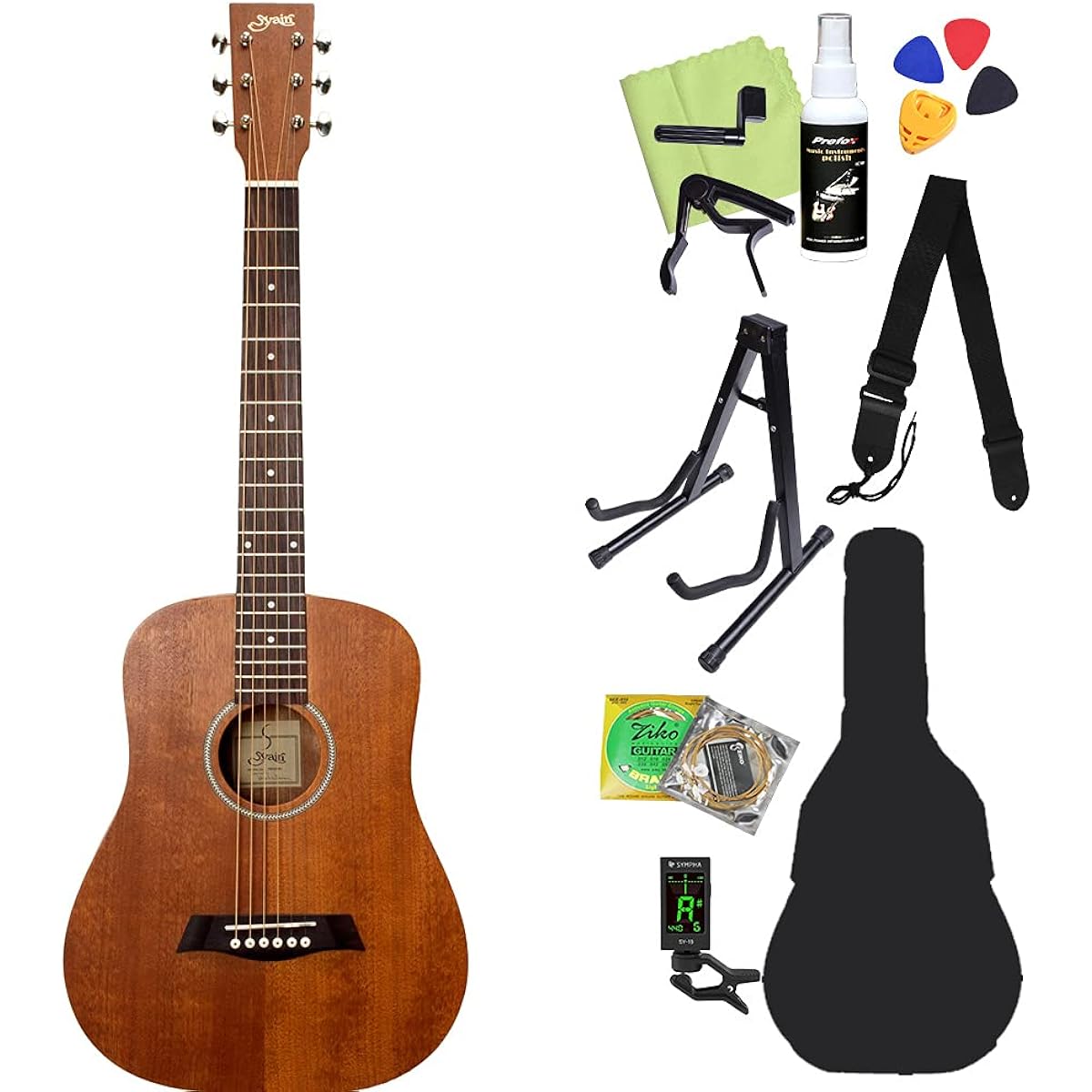 S.Yairi YM-02 Acoustic Guitar Beginner Set 12 Piece Set MH Mini Guitar Kids S Yairi