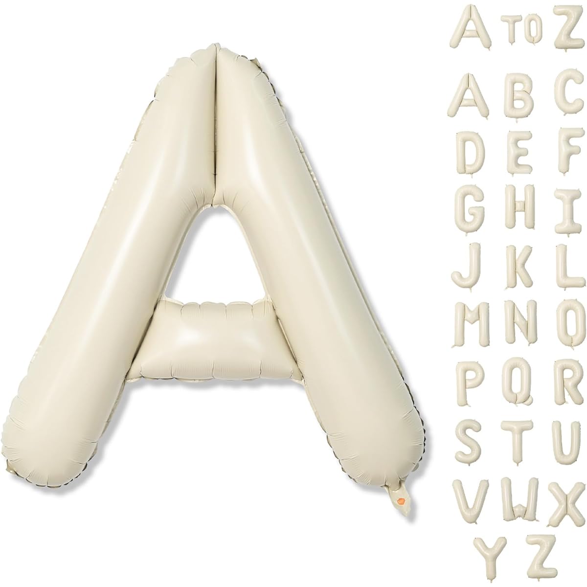 Cream A Letter Balloons 40 Inch Alphabet Foil Name Balloons Large Self Inflating Balloons Letter A White Sand Helium A-Z Custom Letter Balloons for Men Birthday Party Anniversary Decorations Supplies