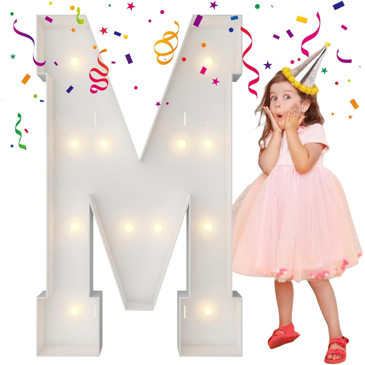 4ft Marquee Light Up Letters Large Marquee Letters Mosaic Balloon Framed Letters Big Letters for Engagement Wedding Decorations Birthday Party Backdrop Decorations Balloon Arch Kit Letter M