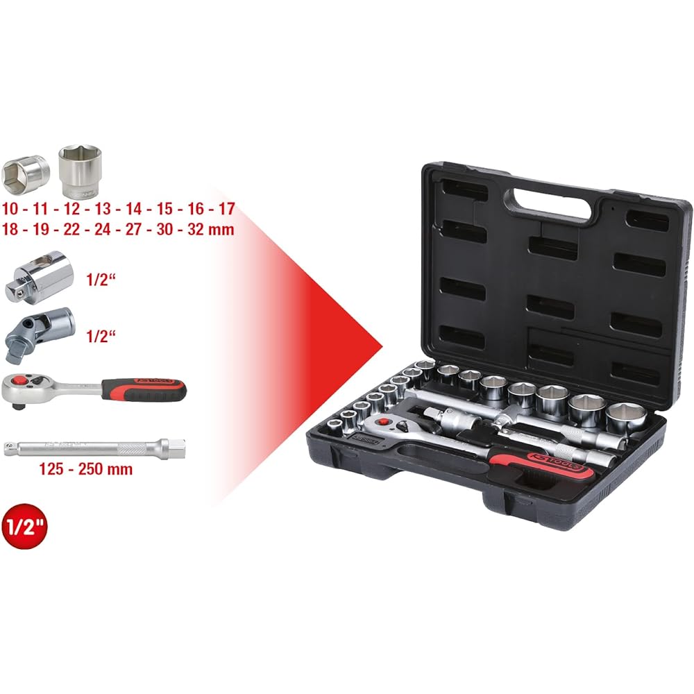 KS TOOLS 1/2" Socket set 20 pcs 911.0620