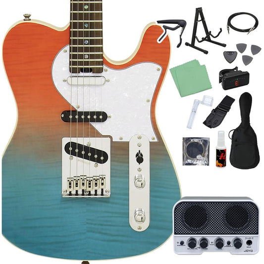 AriaProII 615-AE200LTD HR Electric Guitar Beginner 14-piece Set [Includes Bluetooth Mini Amplifier] Telecaster Type 3PU Horizon Red AriaPro II