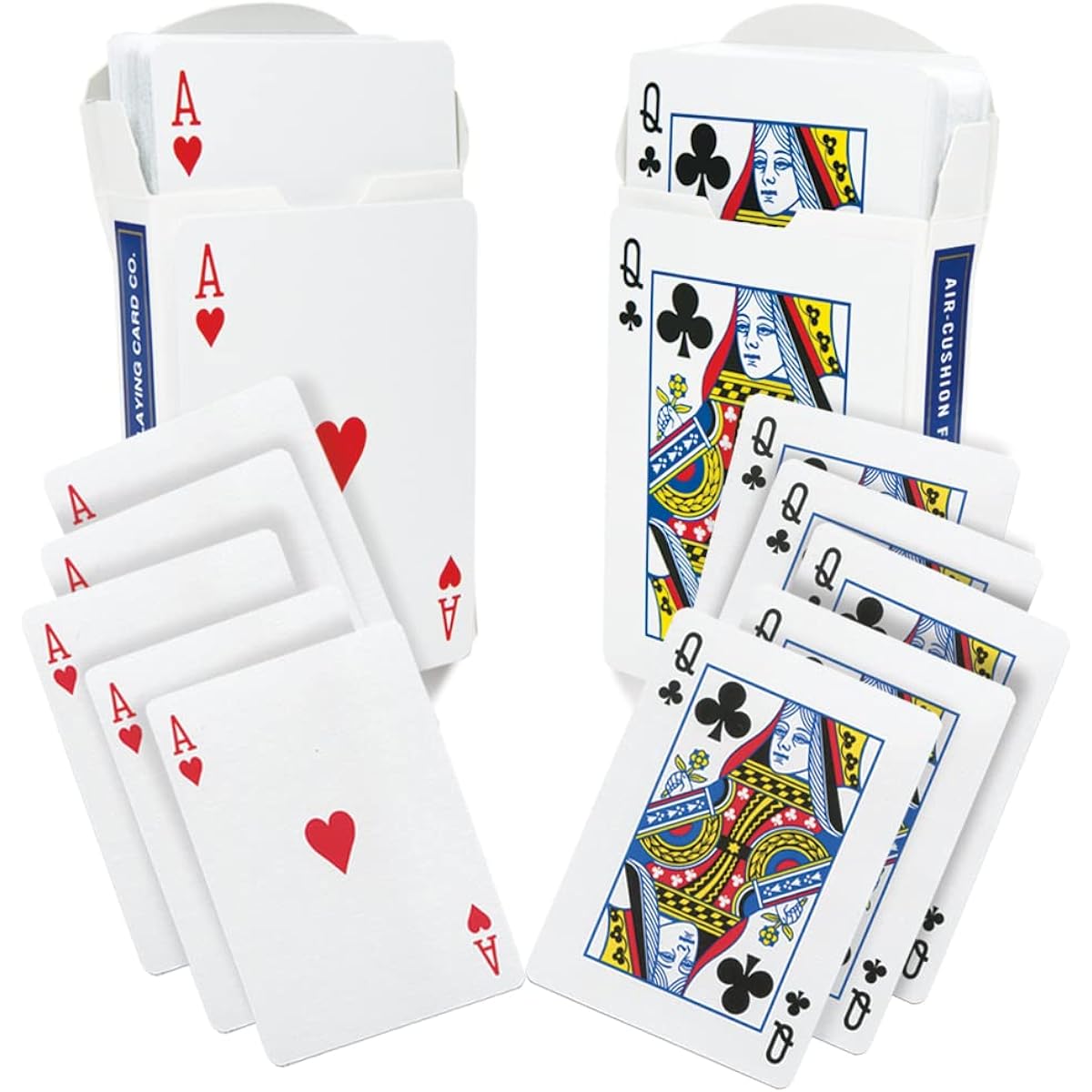 Magic Makers One Way Forceing Blue Bicycle Back Deck Combo Queen of Clubs and Ace of Hearts - 2 Decks Included