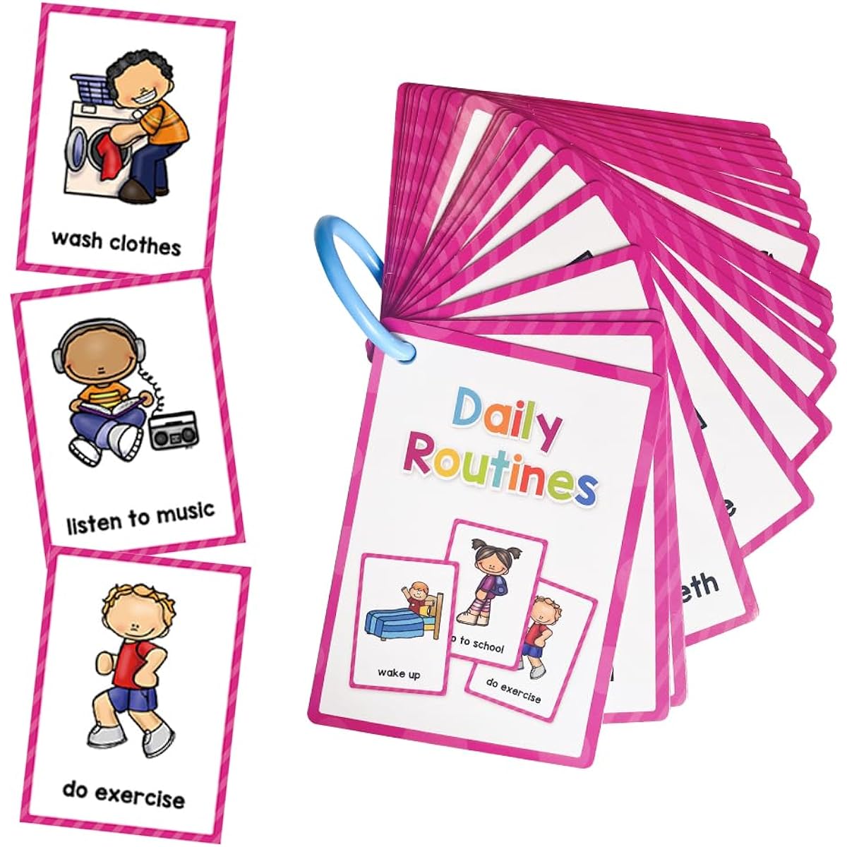 Lachilly Daily Routines English Vocabulary Learning Flashcards