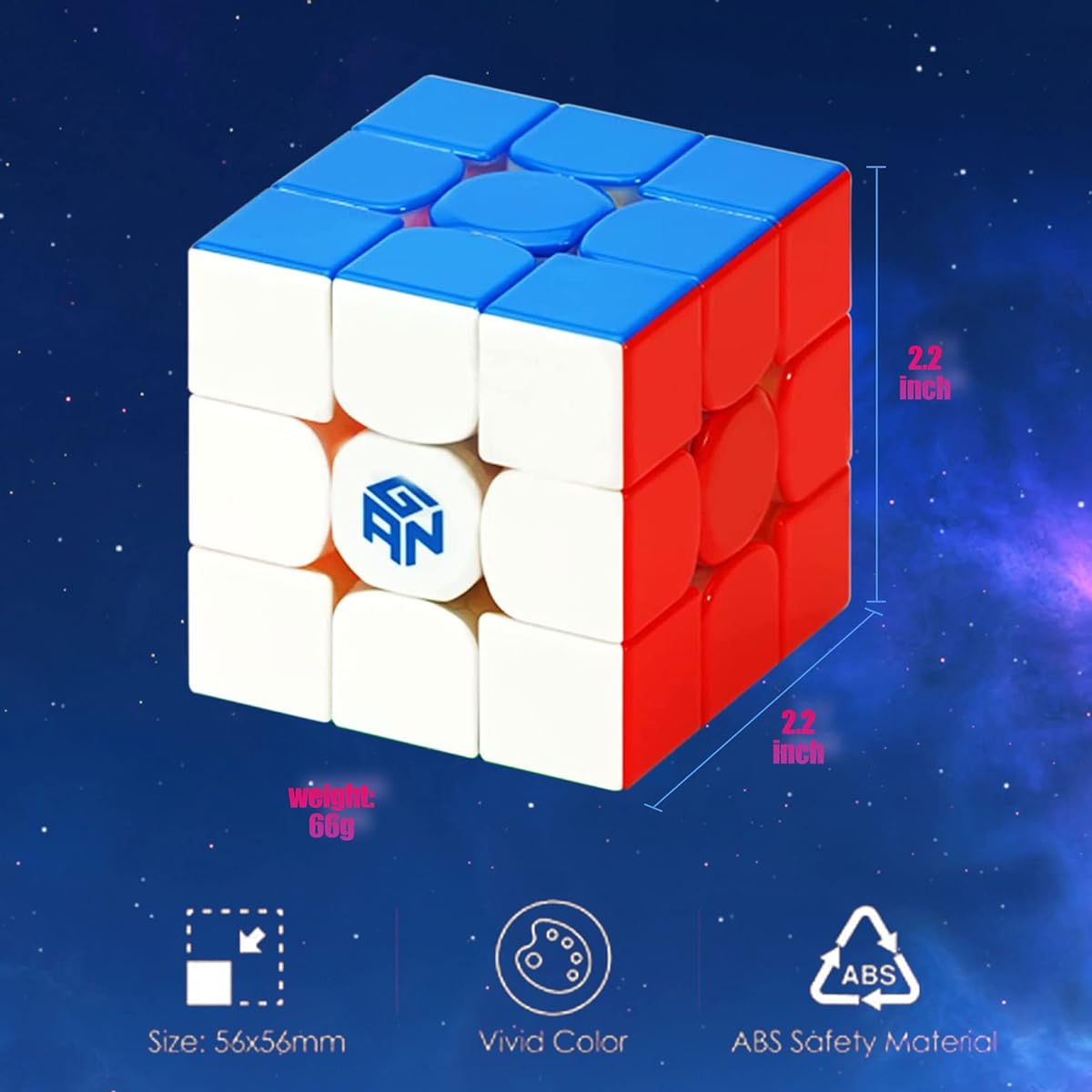 GAN 12 Maglev 3x3 Frosted Surface Speed Cube 3x3 Gans Magnetic Magic Cube Puzzle Toys Gifts for Kids/Adults 2021 Flagship (Primary Internal) No Sticker