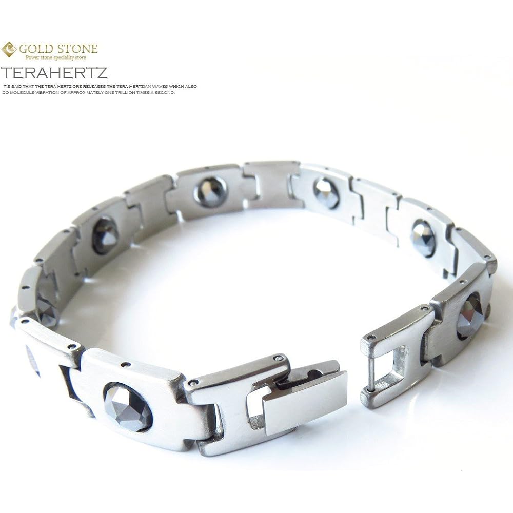 [GOLD STONE] Terahertz Ore Bangle Titanium Stainless Steel Total Length 190mm