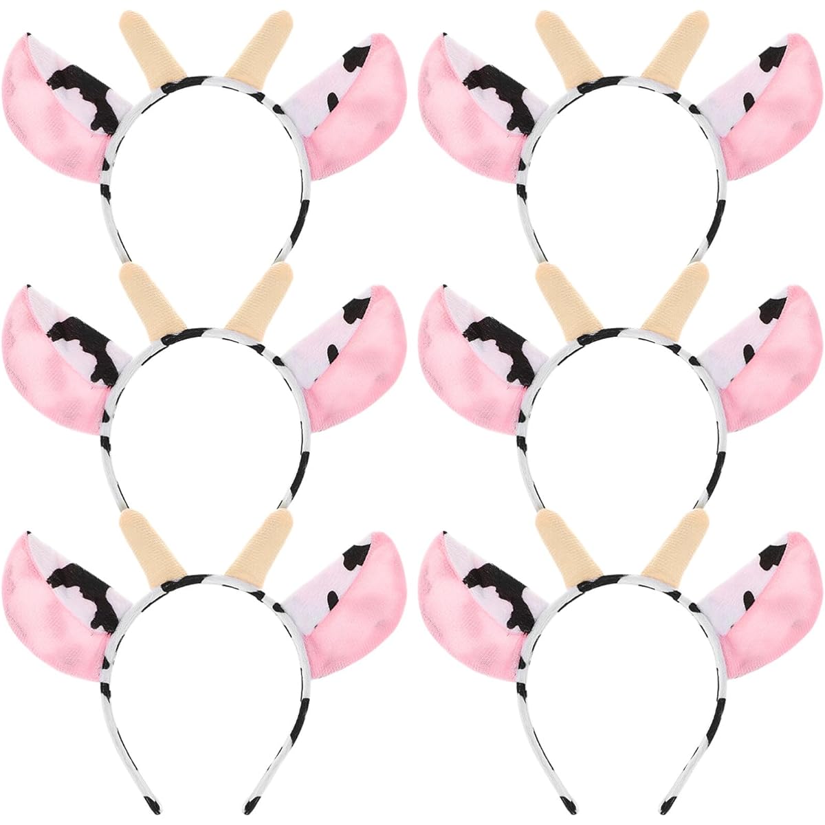 Uonlytech 6pcs Halloween Cow Headband Cow Ears Headband Cow Headband Halloween Party Decoration Cosplay