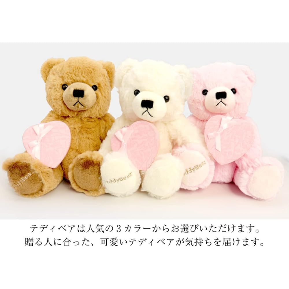 [Sears] Teddy Bear Plush Heart-shaped Jewelry Box Gift Set (Pink) tdt-01-pk