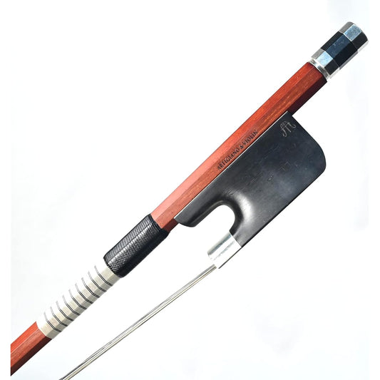 ARTIGIANO&VIOLIN Ebony Frog IPE Double Bass Bow Square Bow Black and White Mixed Hair French Style AT-055