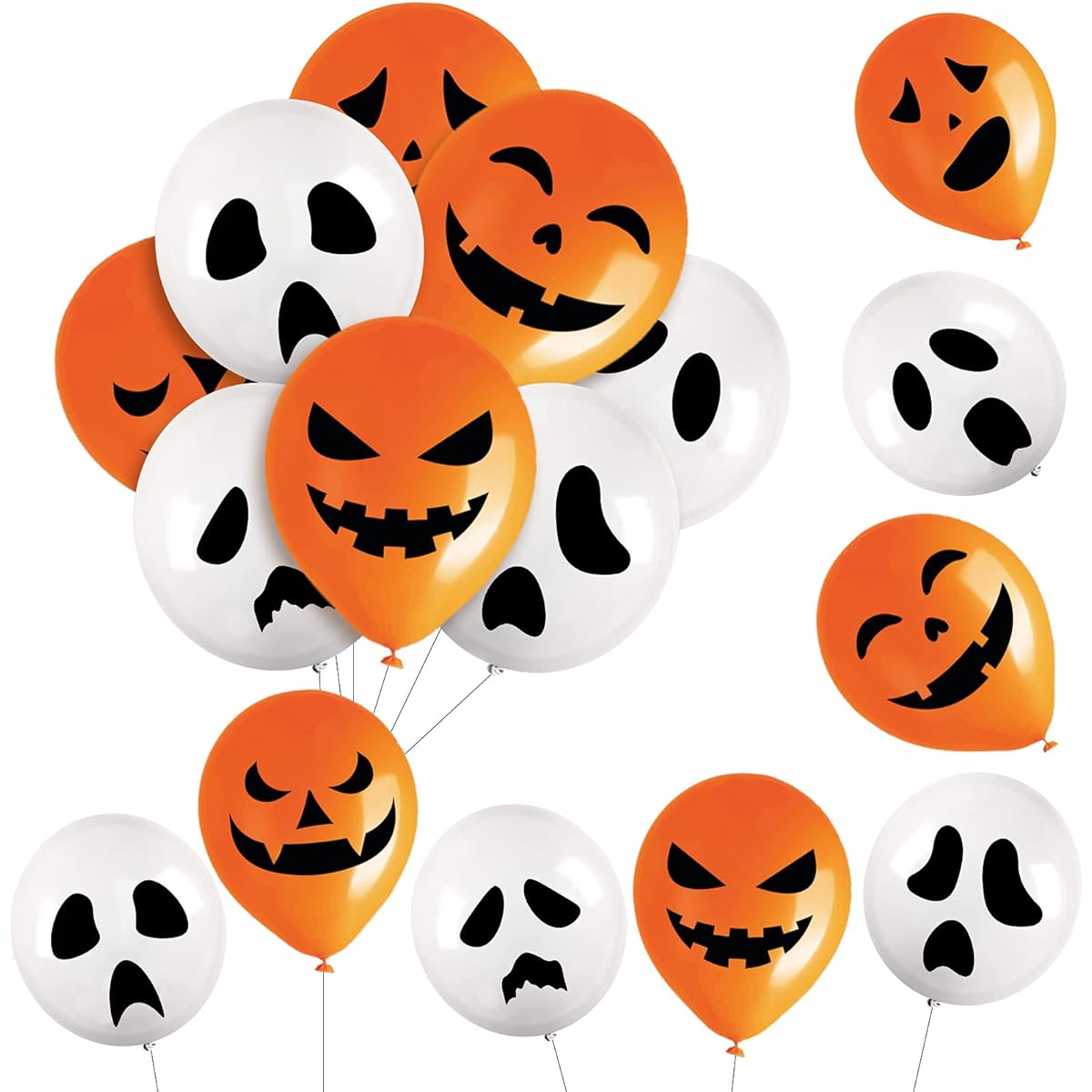 Halloween Ghost and Pumpkin Balloons 96 Pieces Ghost and Pumpkin Latex Balloons Halloween Ghost Balloons Halloween Pumpkin Balloons Indoor Outdoor Party Decoration Supplies 8 Styles