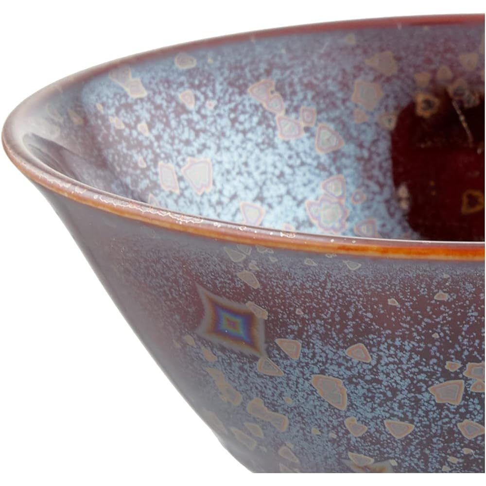 Kyoto ware Kiyomizu ware pottery kiln cup red iris KTA858