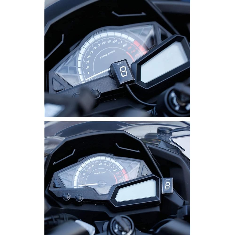 Motorcycle Gear Indicator for Honda CBR CB500X CB400SF CB650F CB1300 CBR600RR CB1000R Cb650r VFR800 Digital Meter LED Display Waterproof Plug and Play (Blue)