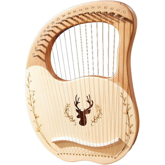 WowZza 19 String Wooden Lyra Harp Resonating Box Stringed Instrument with Tuning Wrench and Pick 3pcs Lyra Harp/1