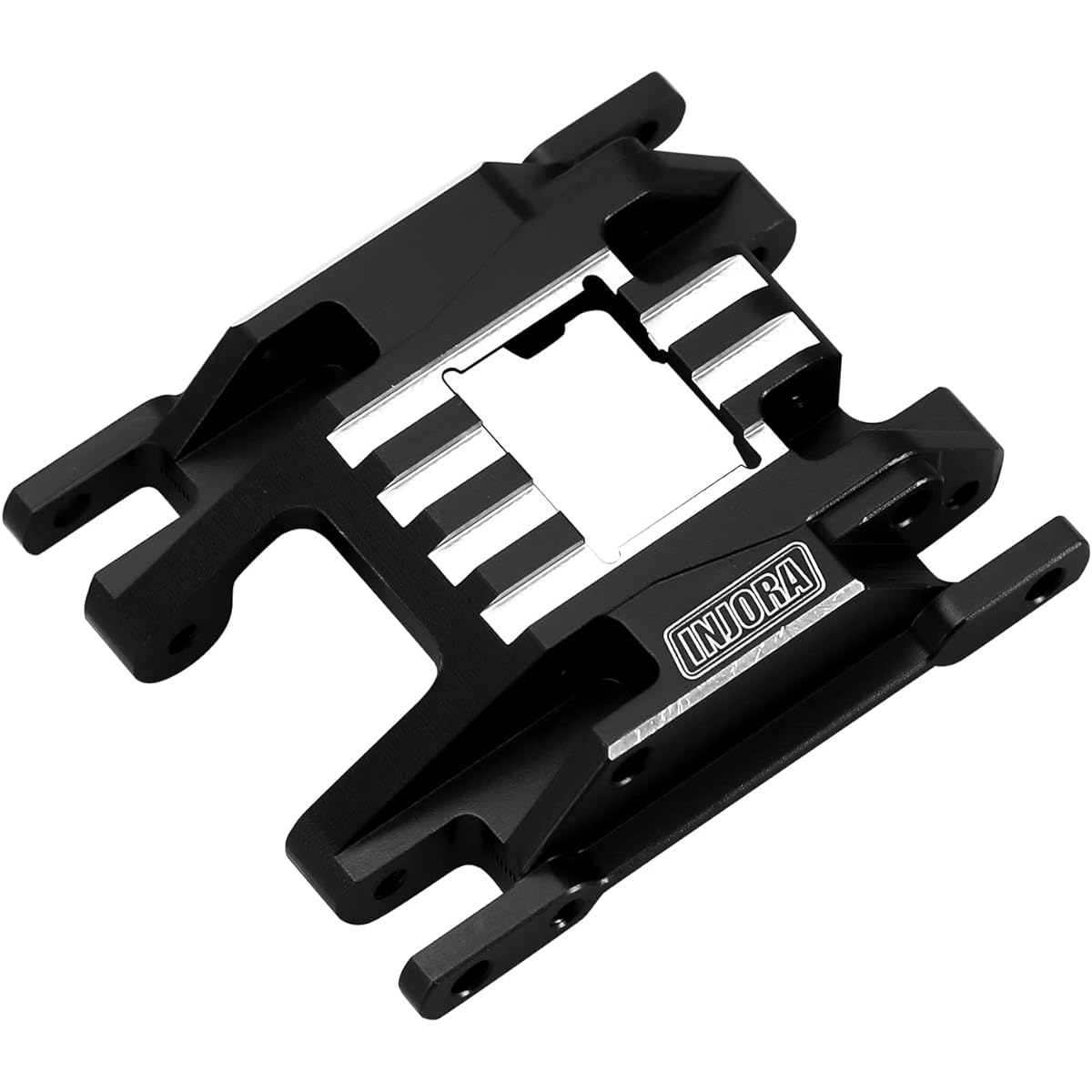 INJORA Skid Plate CNC Arium Transmission Mount for TRX4M 1/18 RC Crawler Car Upgrade Parts 16g (Black)