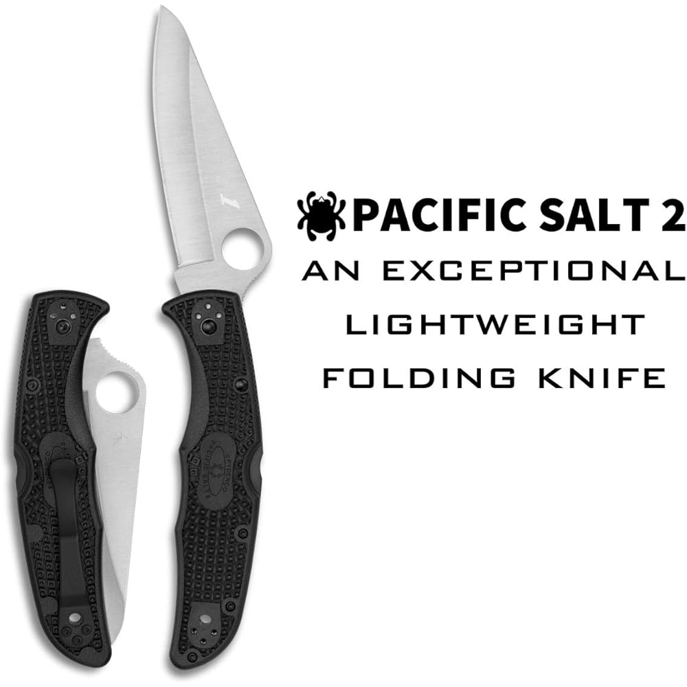 Spyderco Spyderco Folding Knife Black Total Length: 221mm Pacific Salt 2 H-1 [Straight Blade] C91PBK2