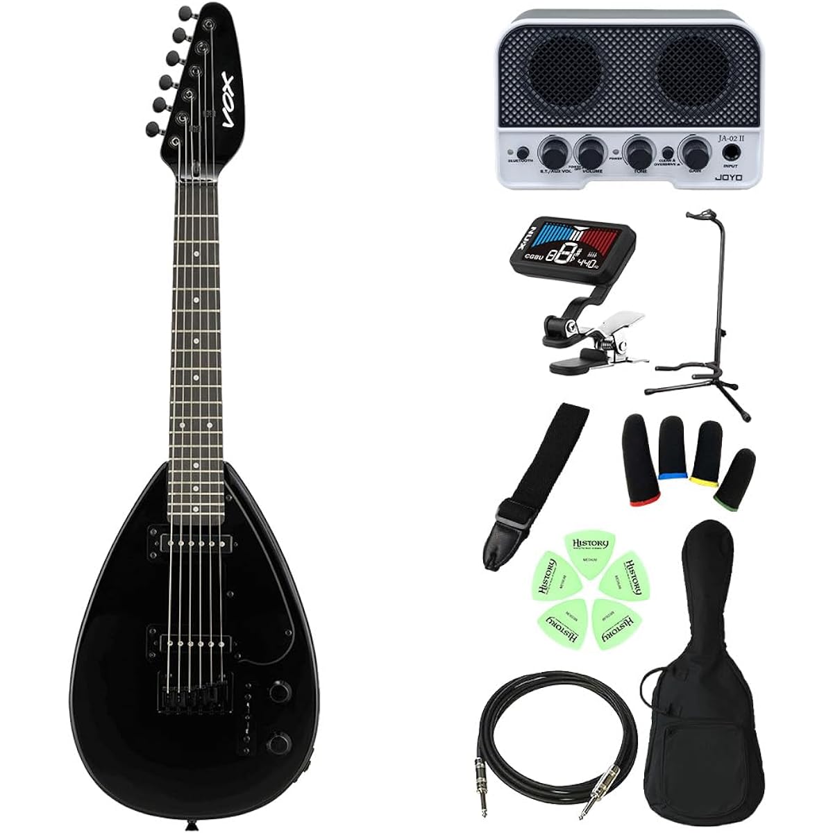 VOX MK3 MINI - Playable from age 4! Kids guitar beginner set - Electric guitar for kids - SLBK mini guitar - Travel guitar - Short scale - Teardrop shape - Box