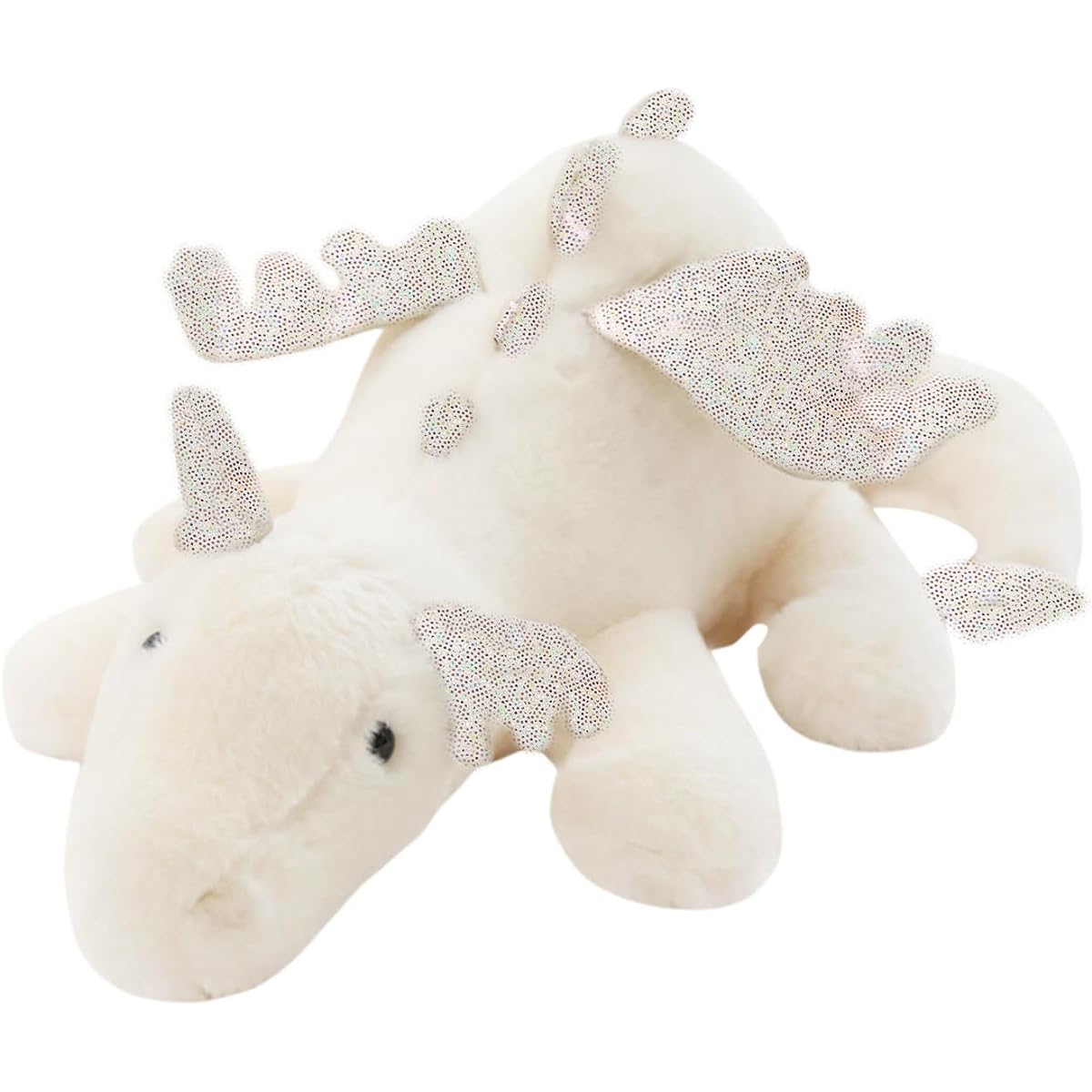 Muimray Snow Dragon Plush Toy 24" Dragon Pterosaur Stuffed Animal with Little Wings Cute Pterosaur Doll Pillow Dinosaur Plush Toy for Baby Kids White 24"
