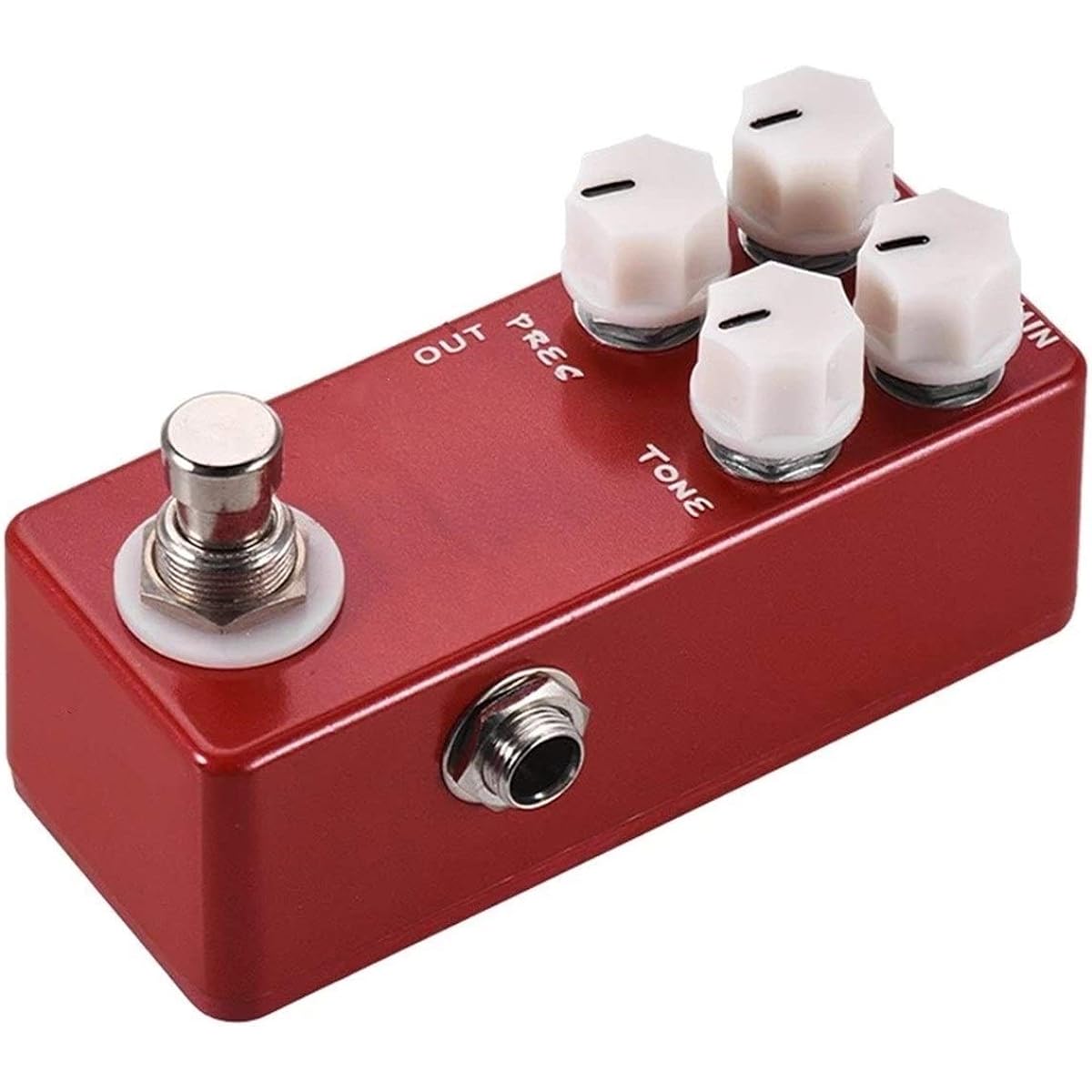 Guitar Effector Guitar Effect Pedal Full Metal Shell True Bypass Overdrive (Color: Red, Size: 9.3x 3.8 x 3.2cm)