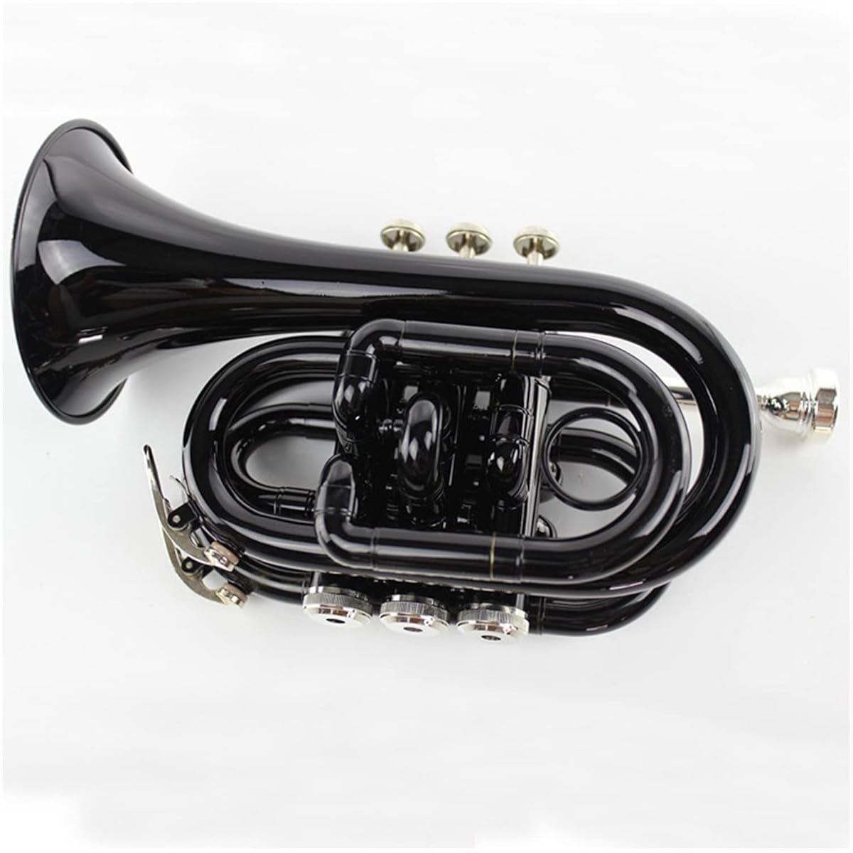 Trumpet B Flat Pocket Size Black Palm Size Pocket Size Trumpet Instrument