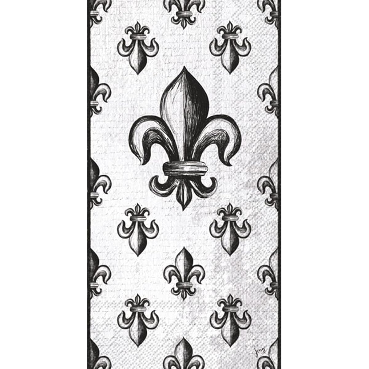 Boston International IHR 3-ply Paper Napkins, Mardi Gras, Fat Tuesday Design, 16-Piece, Guest Size, Croquis Fleur De Lis