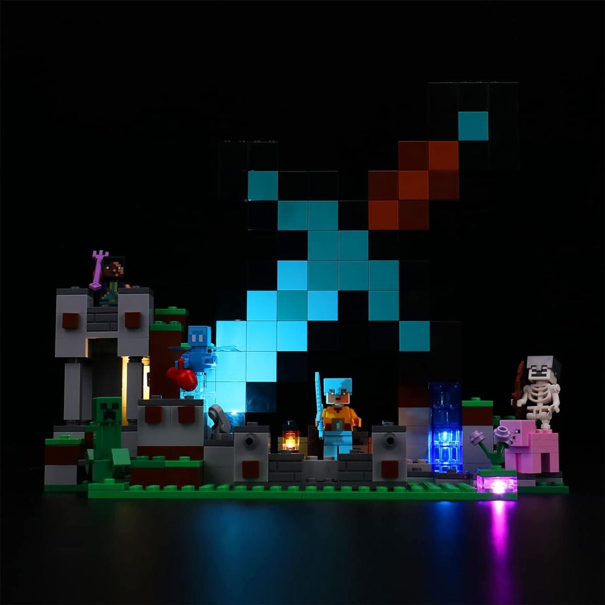 VONADO LED Light Kit Lego Minecraft The Sword Outpost 21244 DIY Lighting Compatible with Minecraft Lego Set 21244 (No Lego Model) Creative Decoration Lego Light (Light Only)
