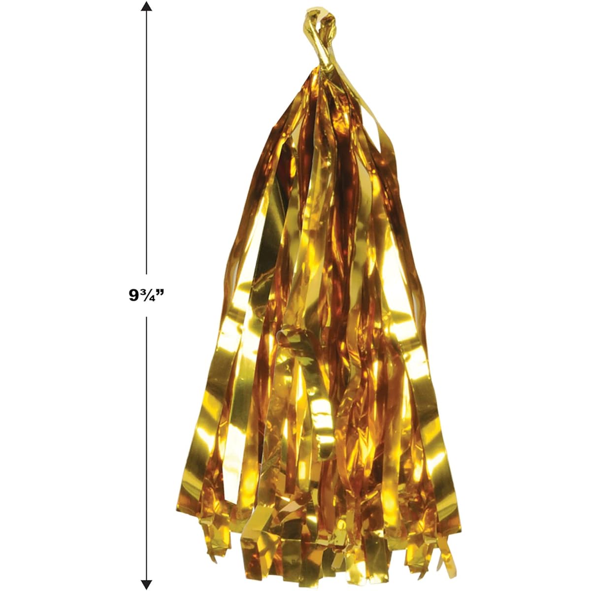 Beistle 12 Pieces Metallic Plastic Fringe Balloon Tassels for Birthday Party Wedding Reception Baby Shower Graduation Decorations, 9.75 Inch, Gold