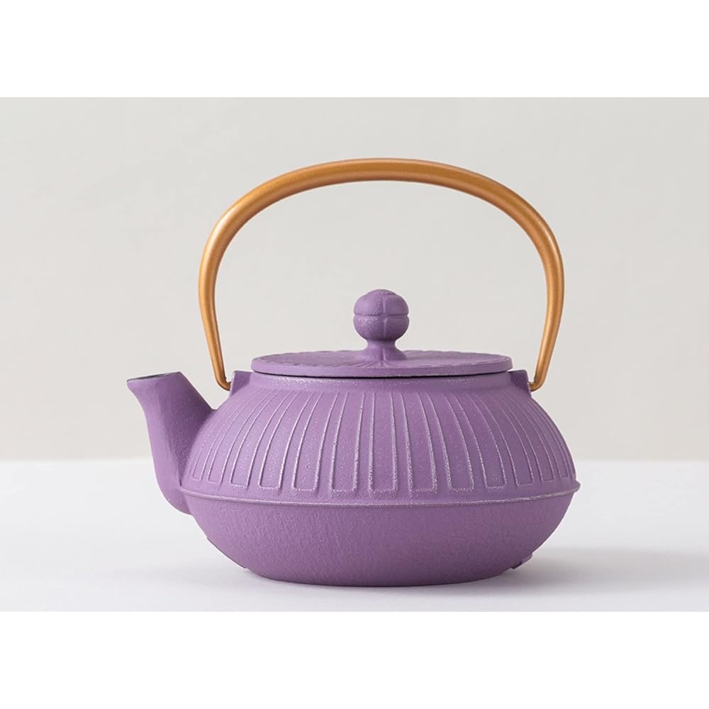 Iwachu Teapot 5 Type Chrysanthemum Silver/Lavender 0.65L Enamel Inside Nambu Ironware 44550