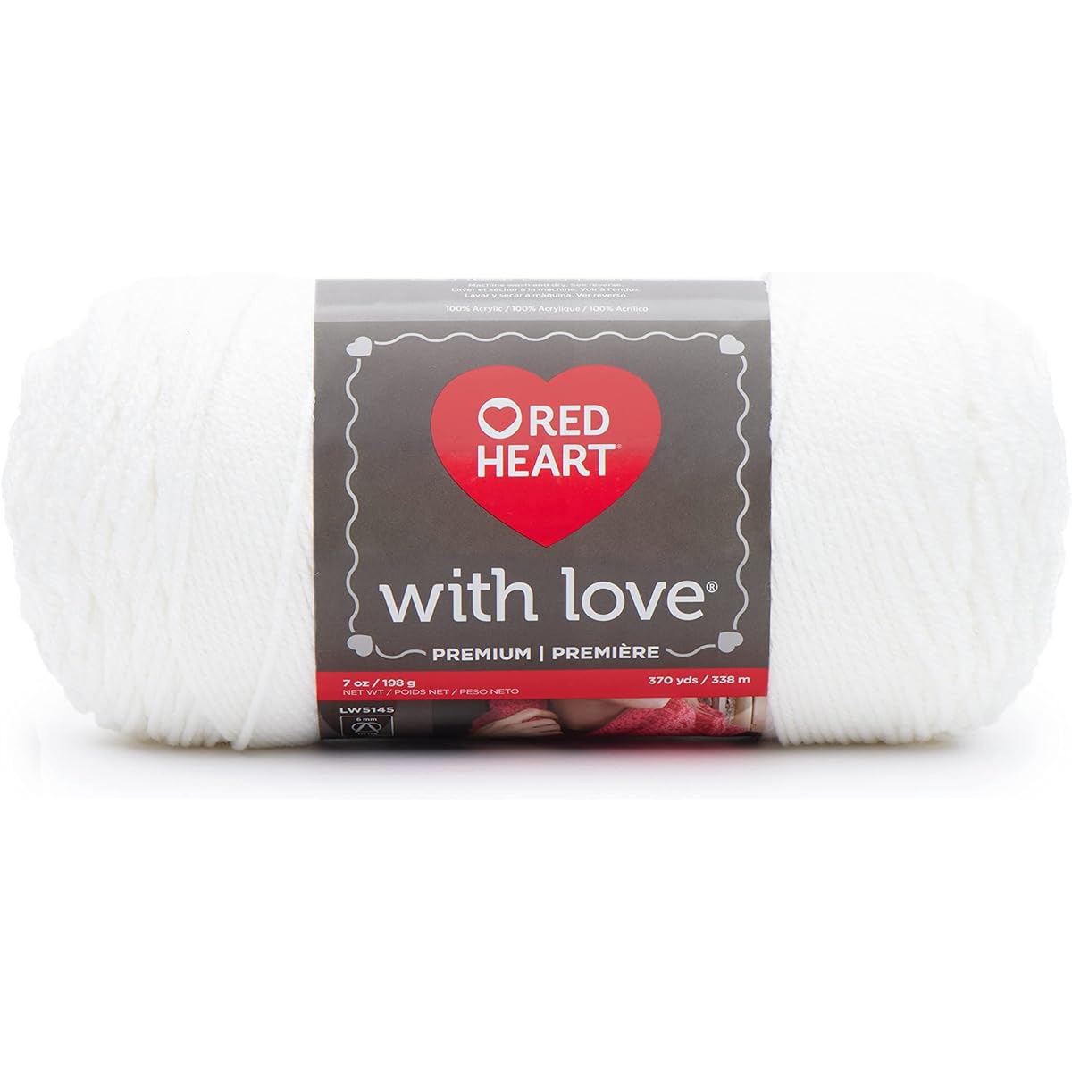 Red Heart with Love White Yarn - 3 Pack 198g/7oz - Acrylic - 4 Medium (Worst) - 370 Yards - Knitting/Crochet
