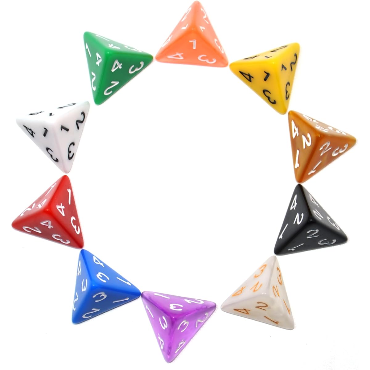 SmartDealsPro Polyhedral Dice Pack of 10 D4 D6 D8 D10 D12 Polyhedral Dice for Dungeons & Dragons DND RPG MTG Tabletop Games (Mixed Color (Opaque & Pearl & Transparent) D4