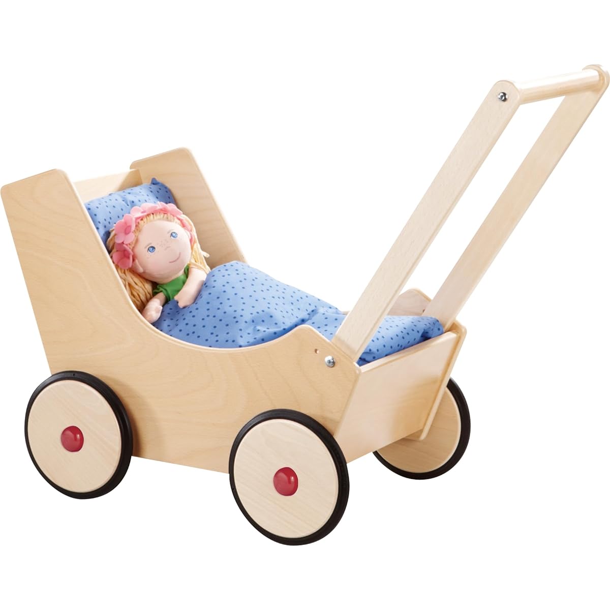 Baby carriage, plain wood (HA1624)