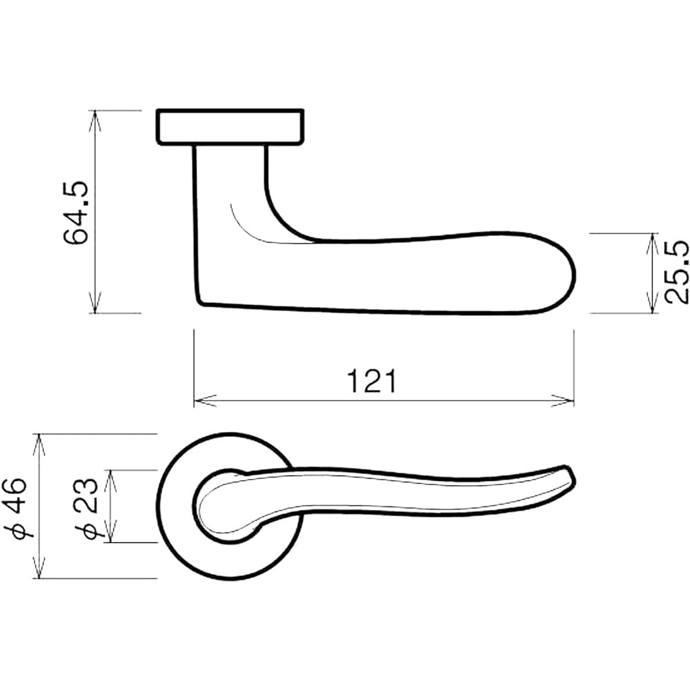 Kawaguchi Giken Lever Handle High Lever Lock Blister Pack Satin Gold DAL-32-1M-SG