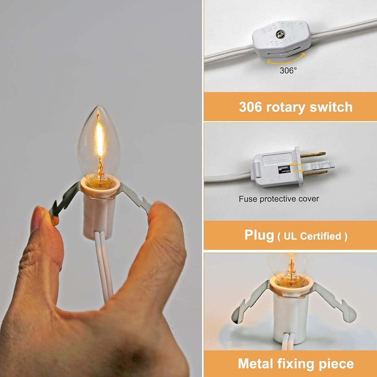 KGC Star String Lights Battery Operated Waterproof 20 LEDs 10ft Star Fairy String Lights with Battery Case for Home/Party/Christmas/Wedding/Garden Decoration, Warm White