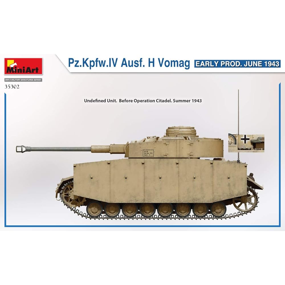 Miniart 1/35 German Army No. 4 Tank H Type Vomag Factory Early Model June 1943 Plastic Model MA35302